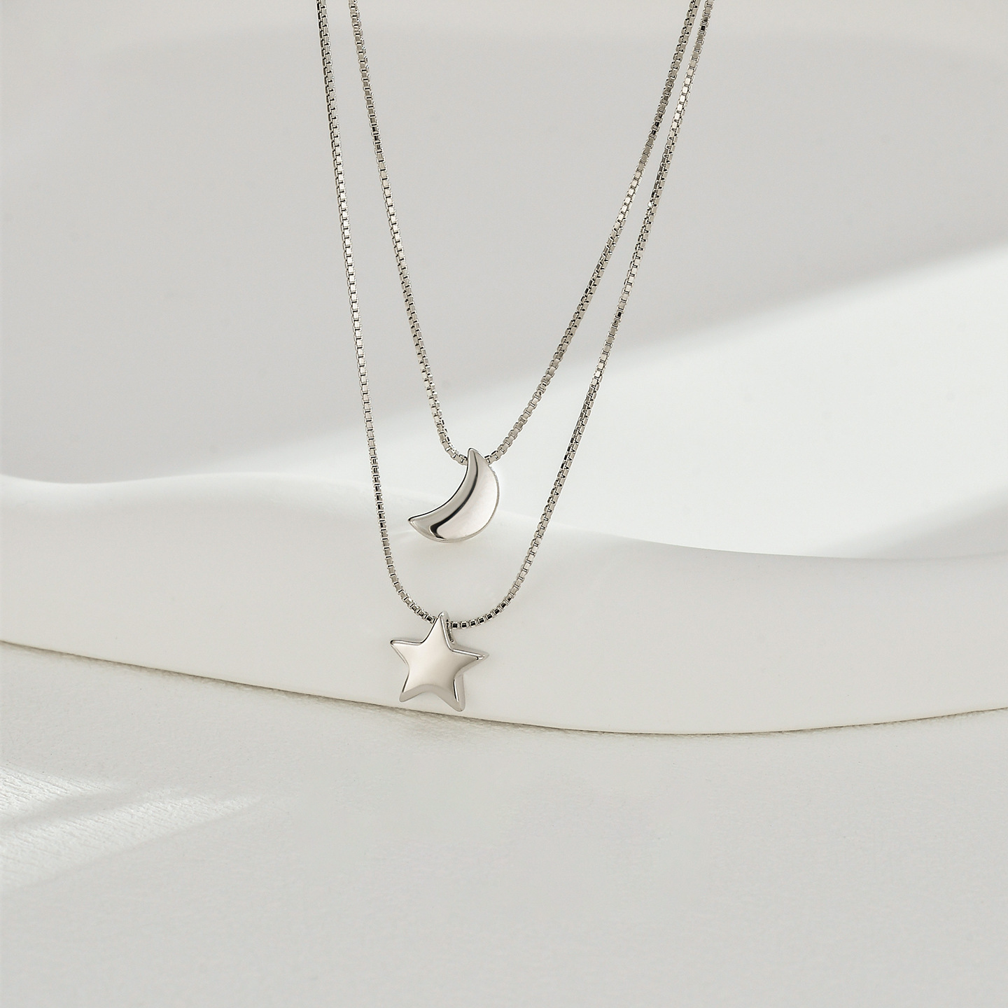 Celestial Duo Necklace – Moon & Star Layered