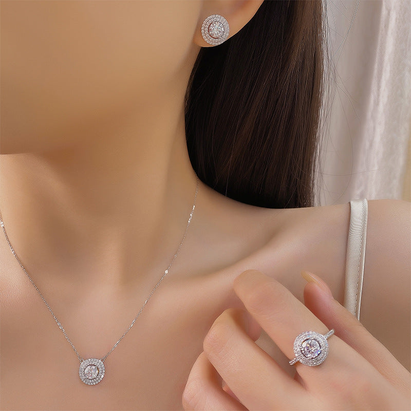 Complete Circle Pavé Zircon Ring – S925 Silver, Eternal Love & Harmony