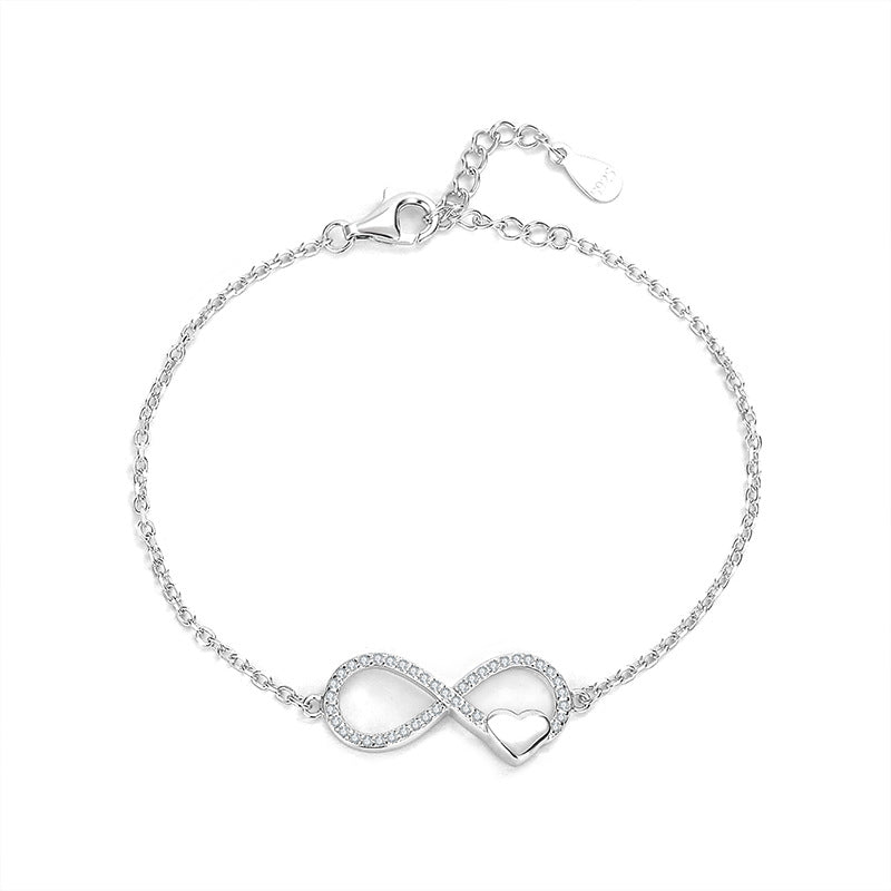Möbius Love Zircon Bracelet – Infinite Connection in S925 Silver