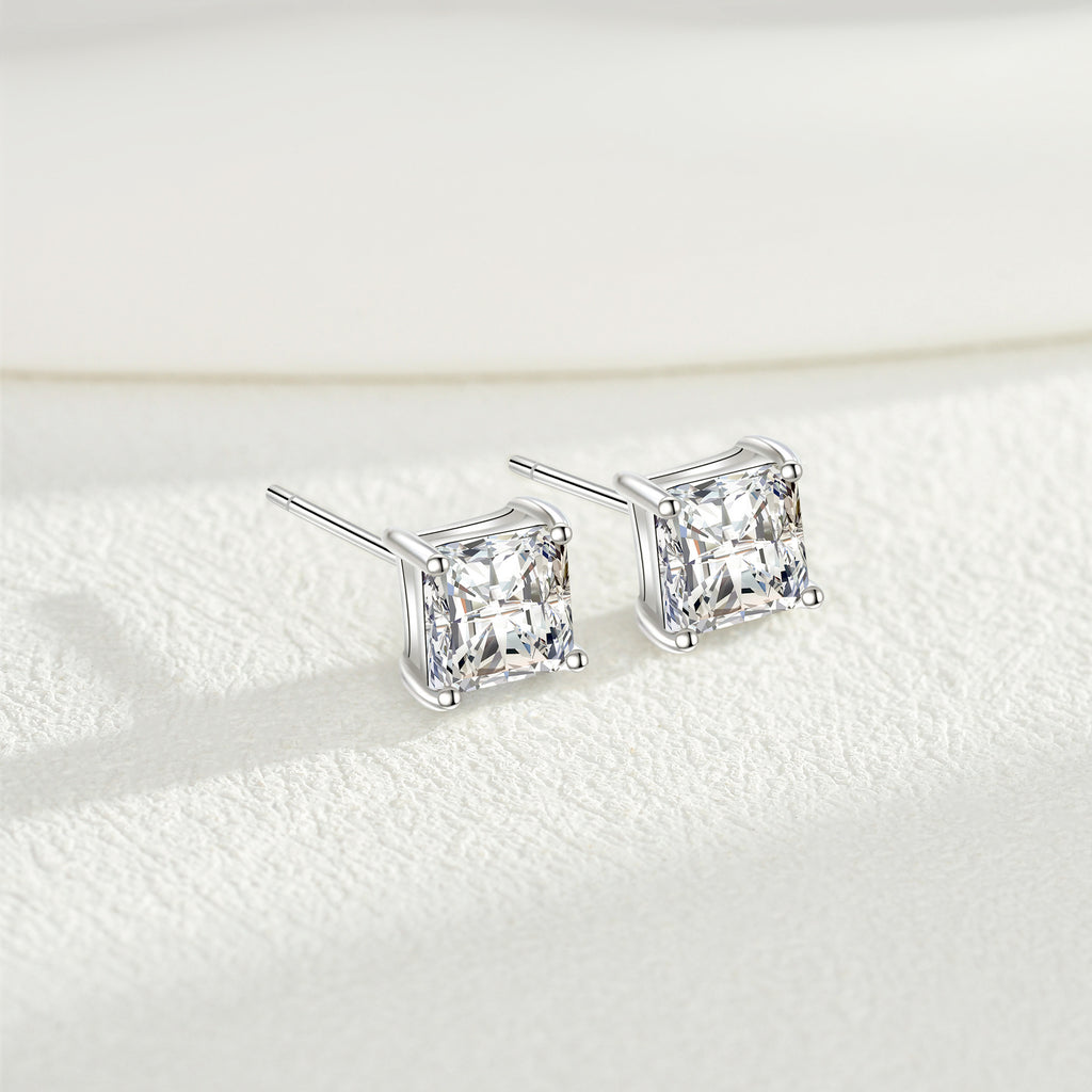 Crystal Glow Zircon Studs – S925 Silver, Elegant & Confident