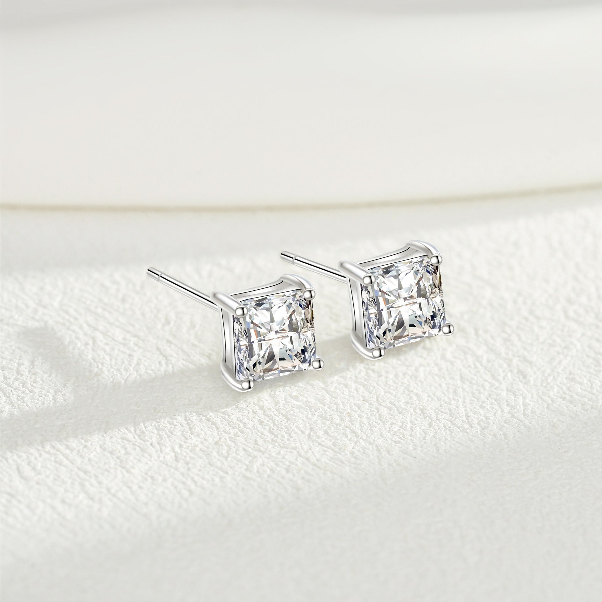 Crystal Glow Zircon Studs – S925 Silver, Elegant & Confident