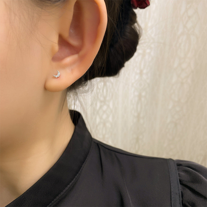 Moonlit Grace Zircon Studs – S925 Silver, Soft & Serene