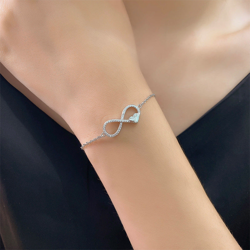 Möbius Love Zircon Bracelet – Infinite Connection in S925 Silver