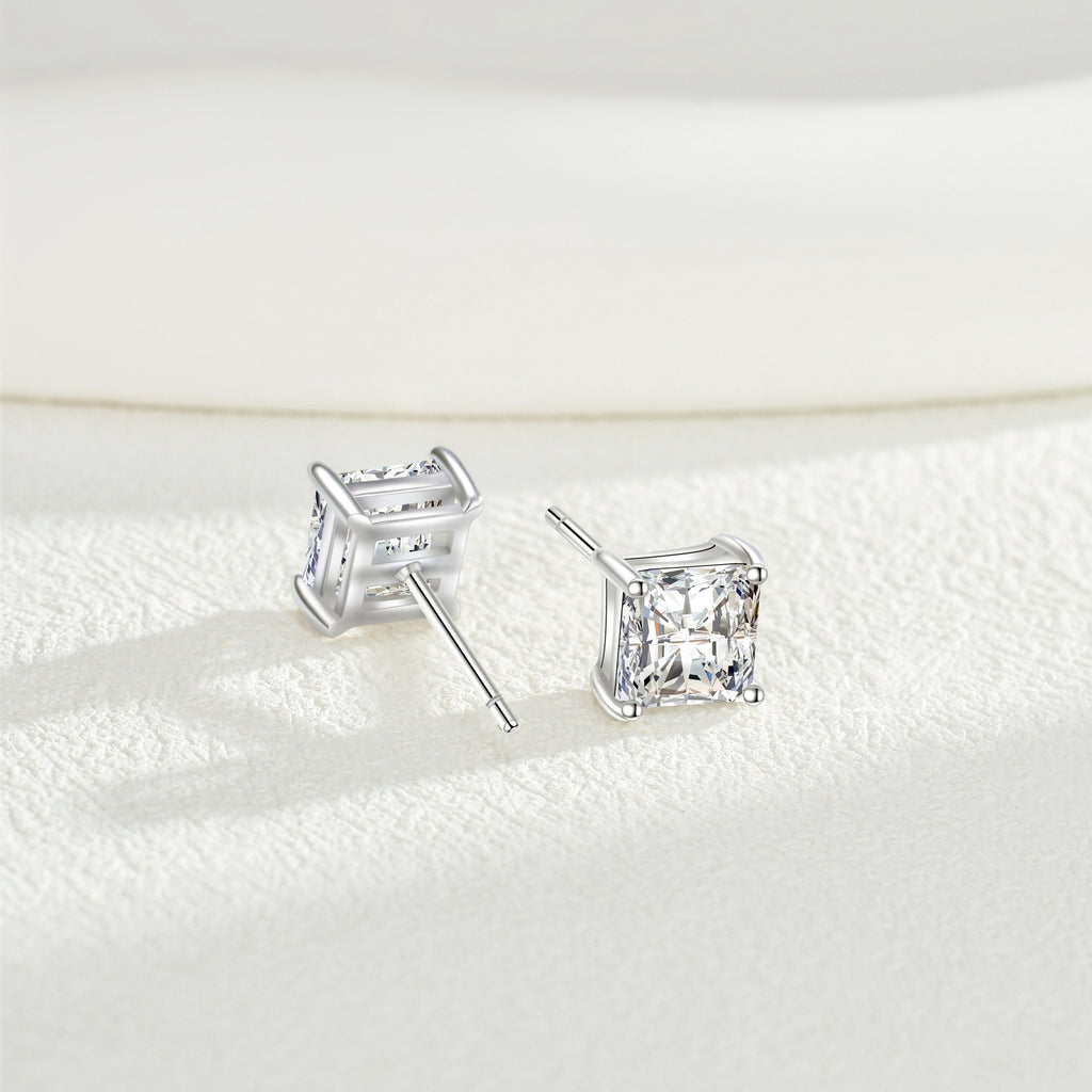 Crystal Glow Zircon Studs – S925 Silver, Elegant & Confident