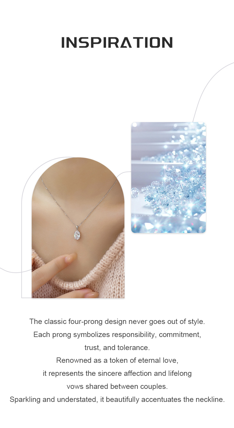 Classic Four-Prong Necklace – Sterling Silver & 6A Zircon