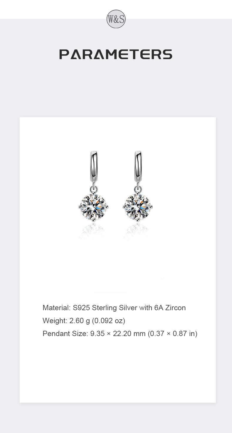 Eternal Circle Zircon Drop Earrings – S925 Silver, Commitment & Harmony