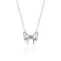 Sparkling Bow Necklace – Sterling Silver & 5A Zircon