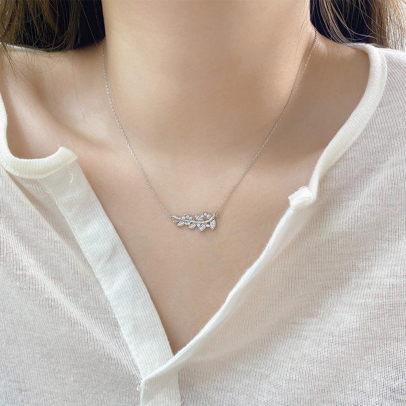 Golden Wheat Necklace – Sterling Silver & 6A Zircon