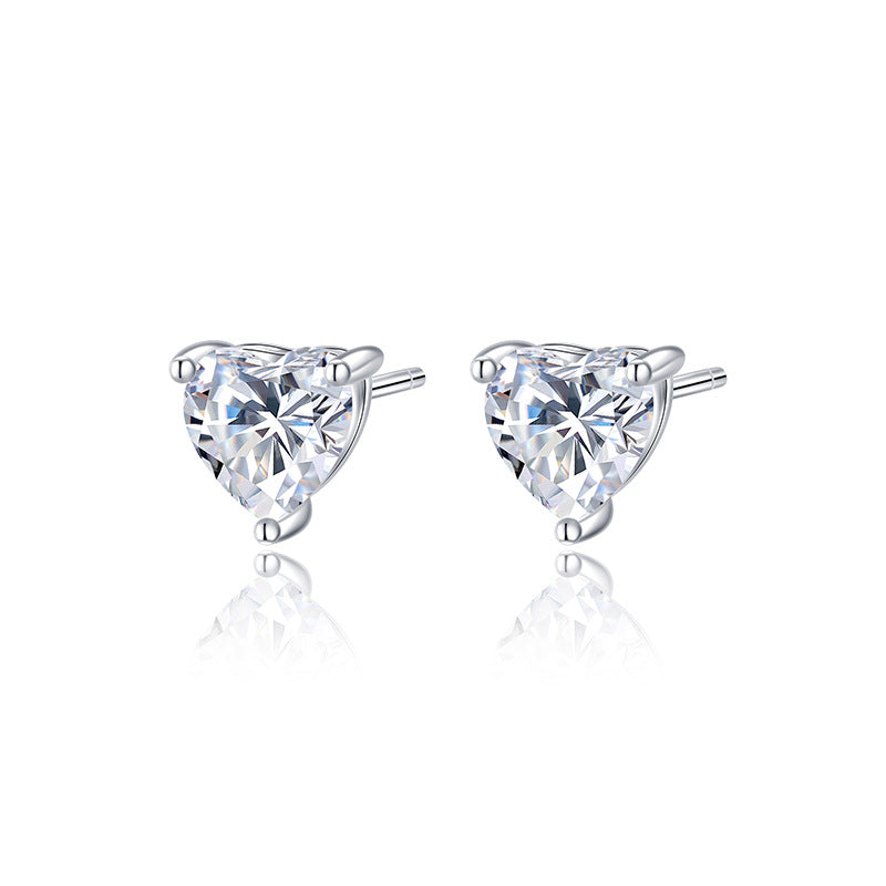 True Love Heart Studs – S925 Silver & 6A Zircon, Confession & Affection