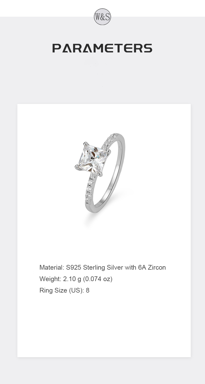 Edge of Devotion Zircon Ring – S925 Silver, Commitment & Elegance