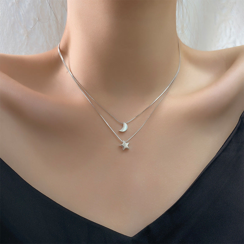 Celestial Duo Necklace – Moon & Star Layered