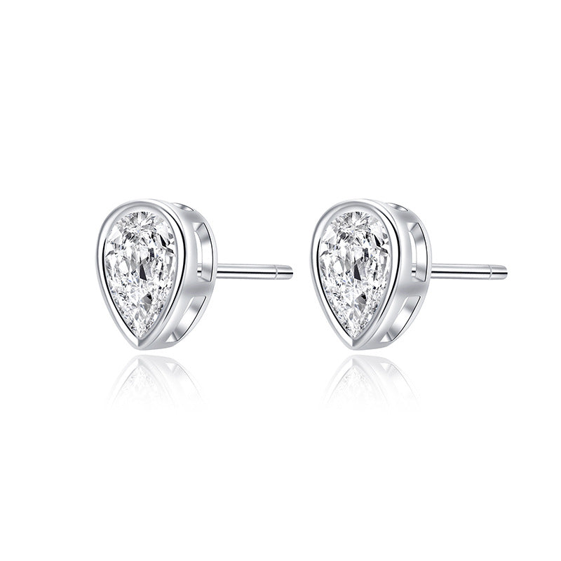 Radiant Teardrop Zircon Studs – S925 Silver, Grace & Warmth