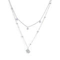 Interlocking Cube Necklace – Sterling Silver & 6A Zircon