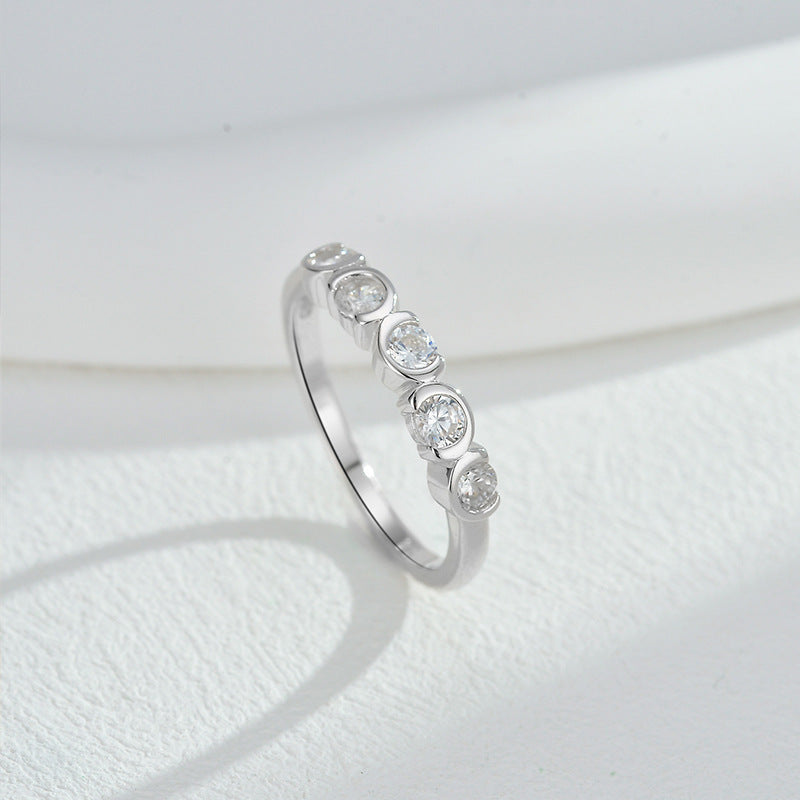 Minimalist Bubble Circle Zircon Ring – S925 Silver, Radiant & Refined