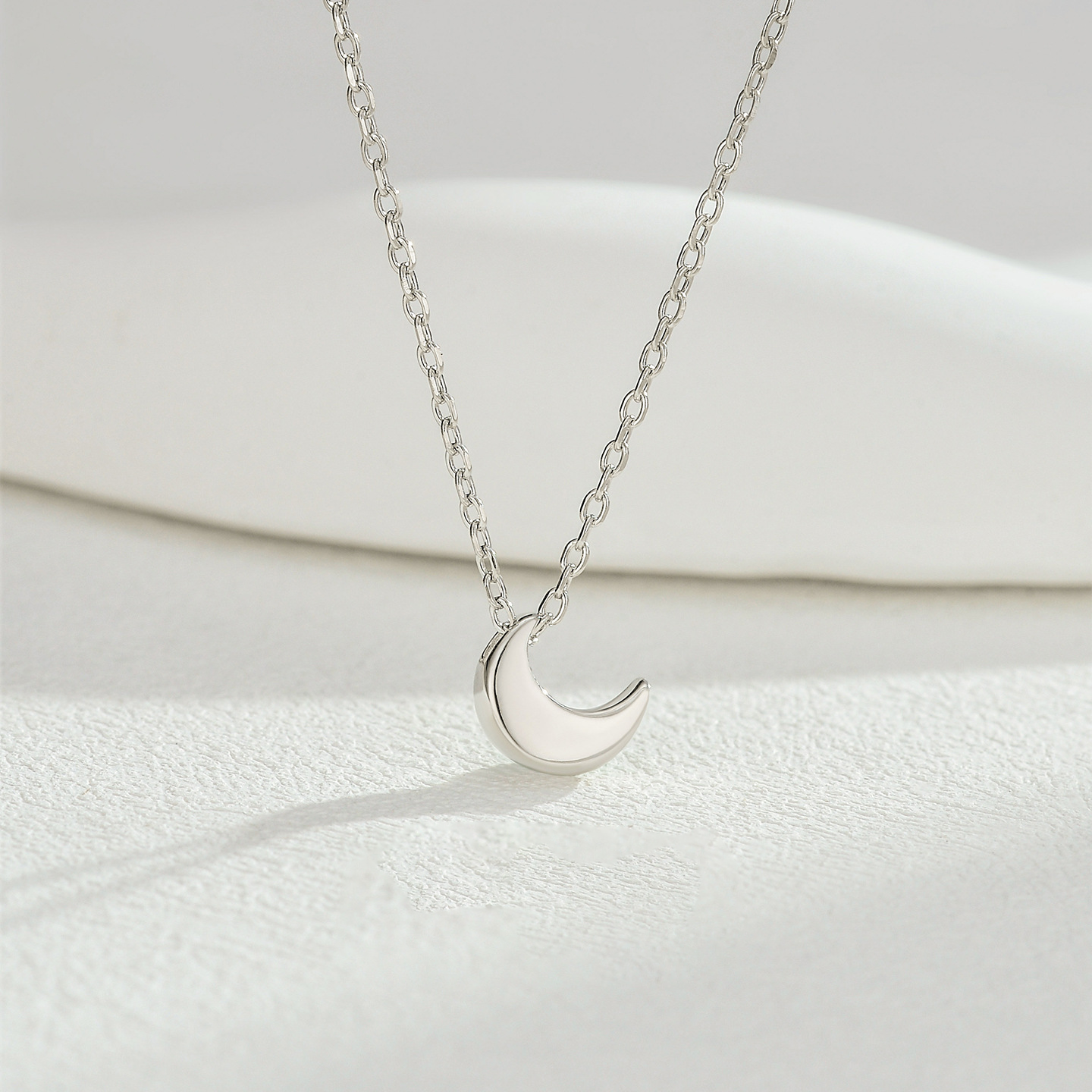 Luna Charm Necklace – Sterling Silver Moon